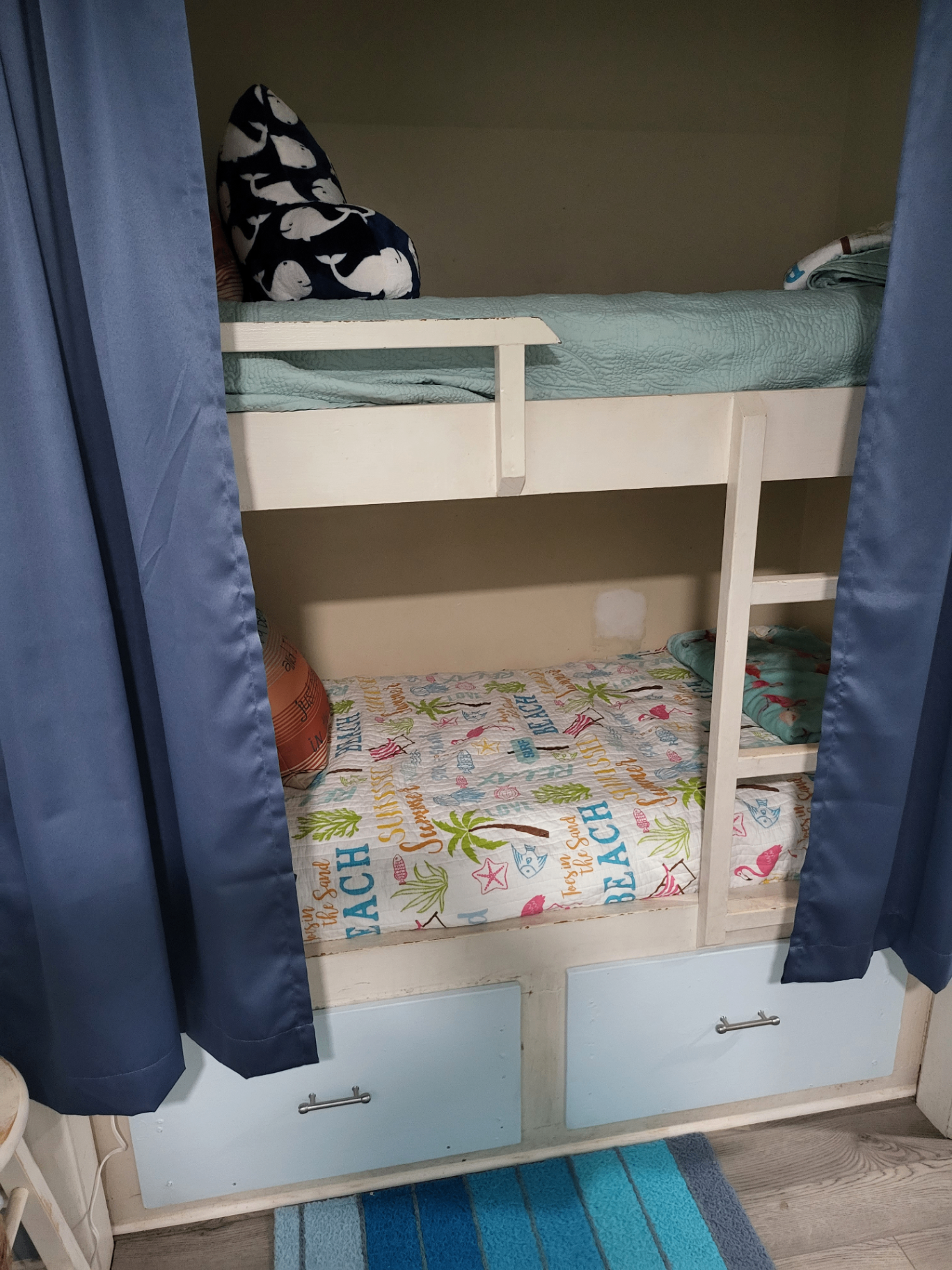 Before — the original bunk nook as it stood when the project began.