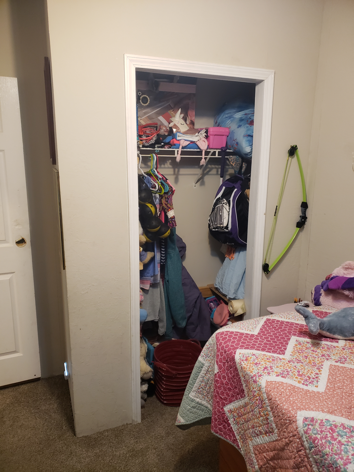 The original closet, later removed to make room for the loft.